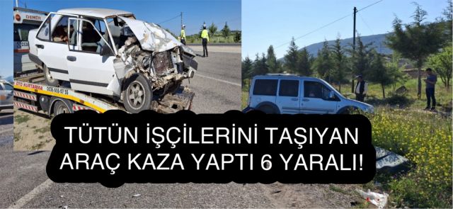 Tütün İşçilerini Taşıyan Araç Kaza Yaptı: 6 Yaralı!