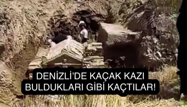 Denizli’de Kaçak Kazı: Lahdi Buldular, Açamadan Kaçtılar!